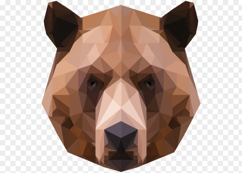 Bear Low Poly 3D Computer Graphics Polygon Mesh Art PNG