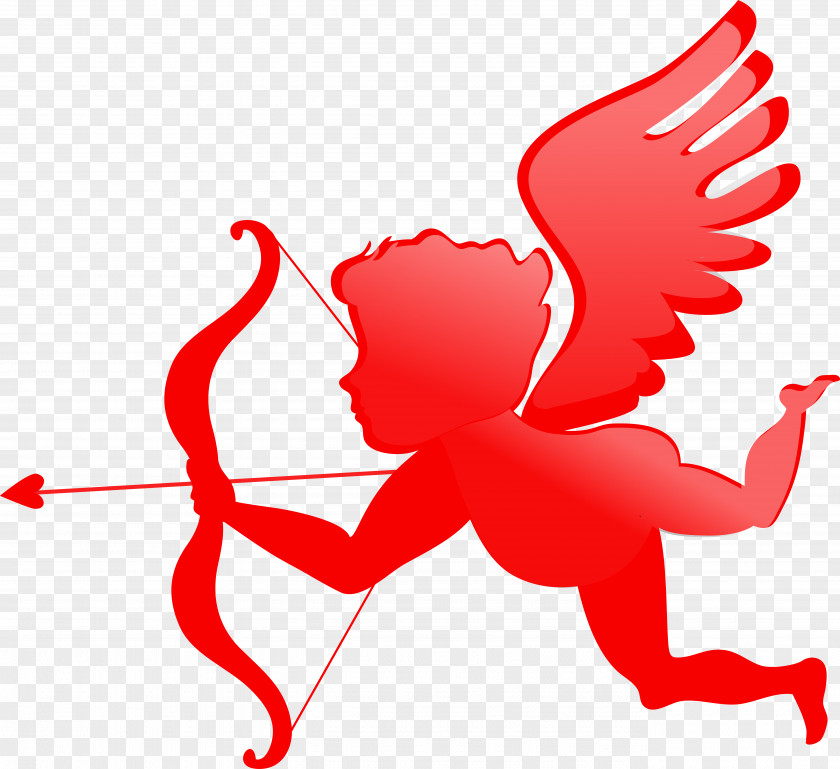 Cupid Silhouette Material Cherub Valentines Day Angel Clip Art PNG