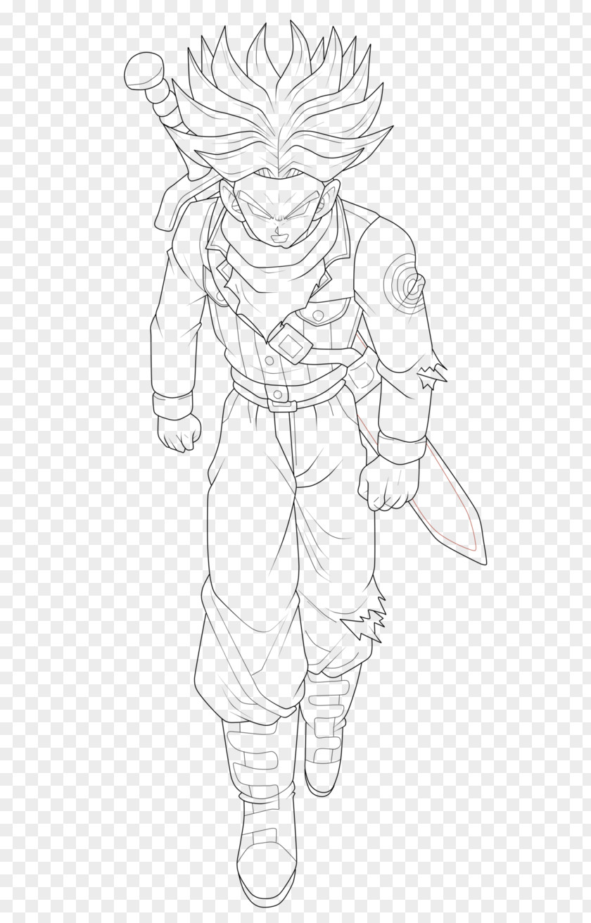 Goku Trunks Goten Line Art Sketch PNG