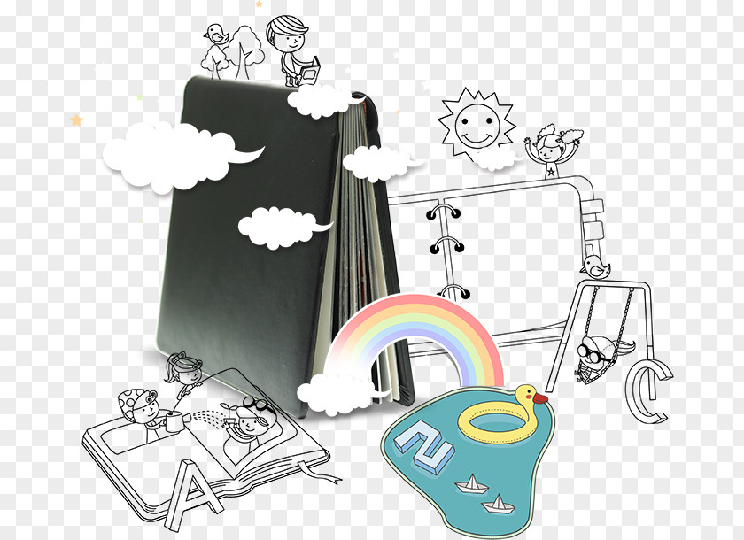 Book And Rainbow Books Clip Art PNG