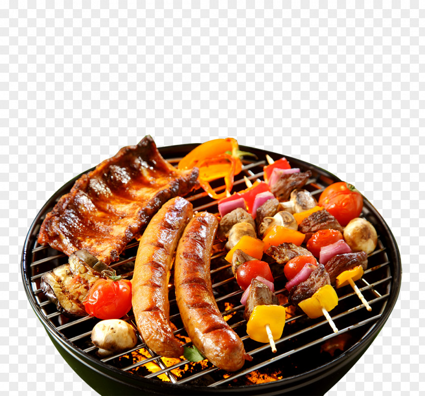 Cool Black Barbecue Poster Background Sausage Chicken Steak Ribs PNG