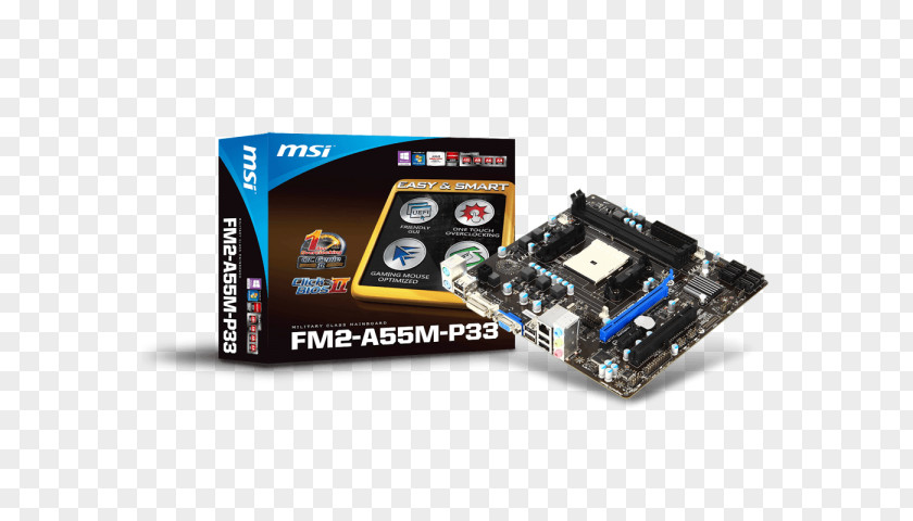 Intel Socket FM2 Motherboard MicroATX MSI FM2-A75MA-E35 PNG