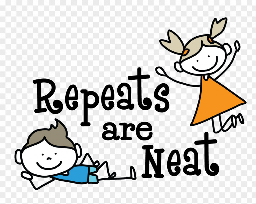 Kids Consignment Repeats Are Neat Cartoon Brand Clip Art PNG