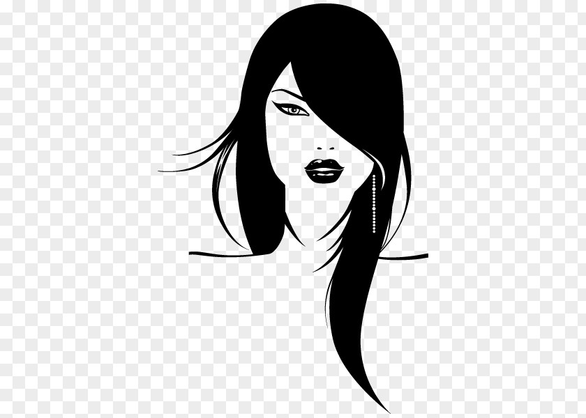 Silhouette Female Face Art PNG