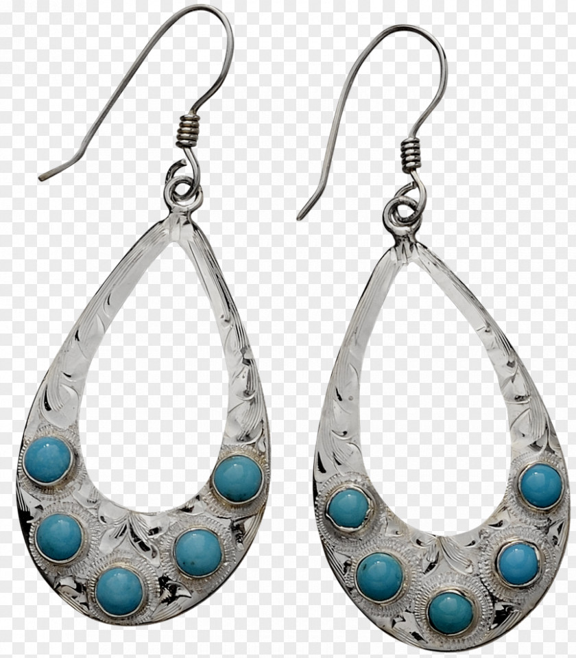 Silver Turquoise Earring Body Jewellery PNG