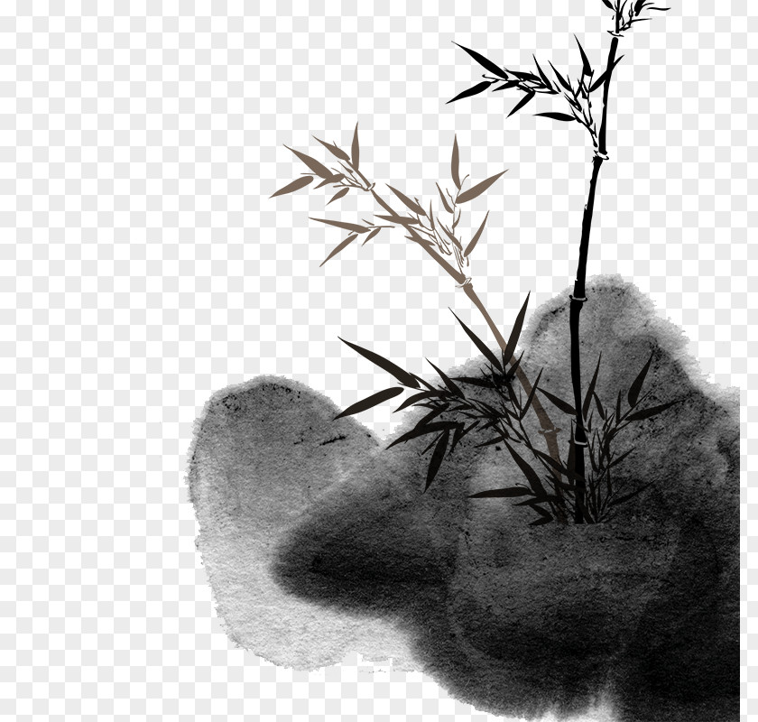 Ink Bamboo Drawing Painting PNG
