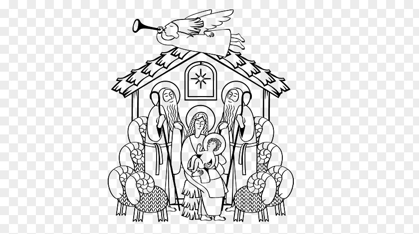 Jesus Birth Drawing Coloring Book Child Historical Nativity Scene PNG