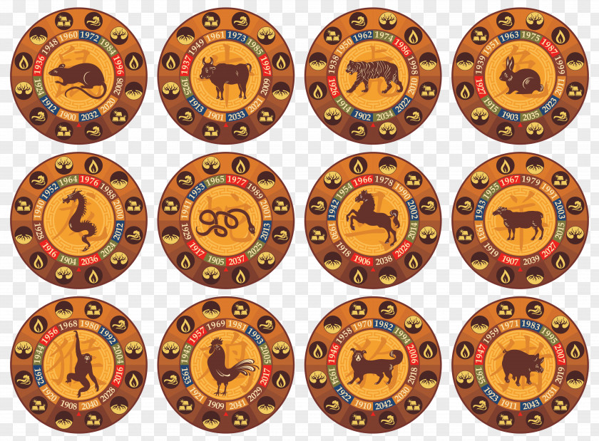 Chinese Zodiac Signs Set Clip Art Image PNG