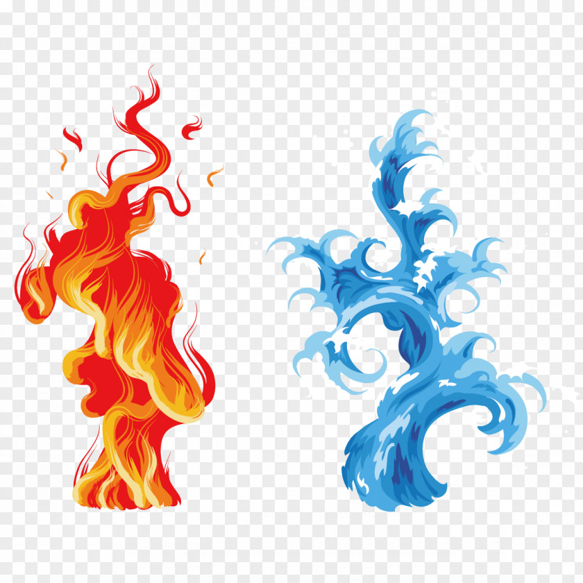 Fire And Water Waves Flame PNG
