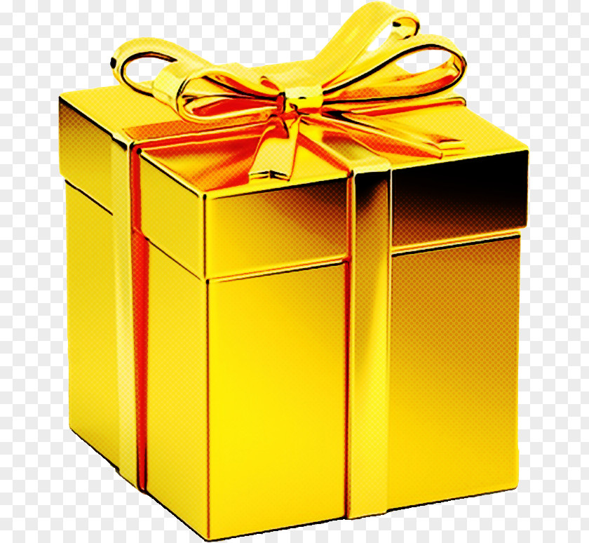 Present Yellow Box Shipping Gift Wrapping PNG