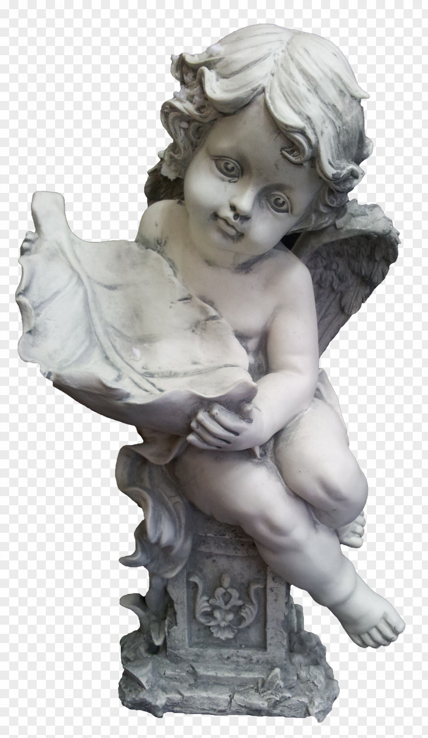 Angel Figurine Sculpture Garden Bust PNG