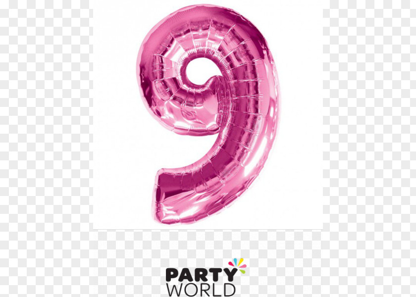 Balloon Mylar Birthday Party Number PNG