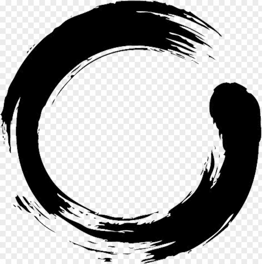 Black Hair Blackandwhite Zen Circle PNG