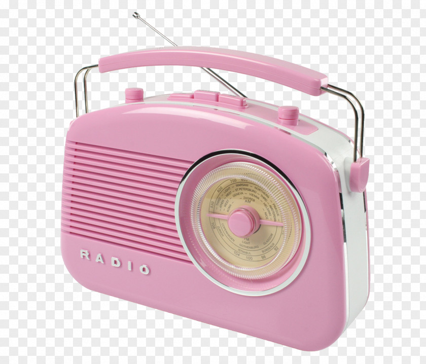 Radio Retro FM Broadcasting Style Pink PNG
