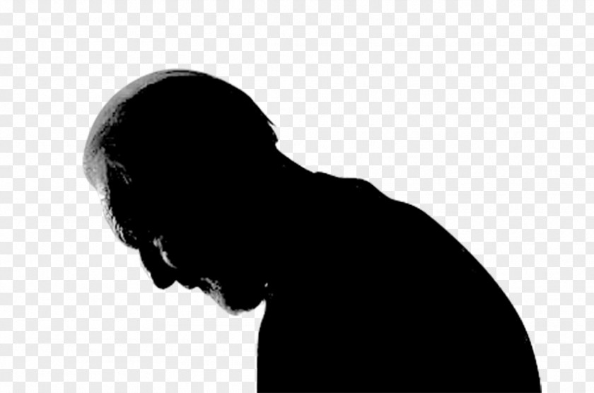 Bow Thoughtful Man Silhouette Black And White PNG