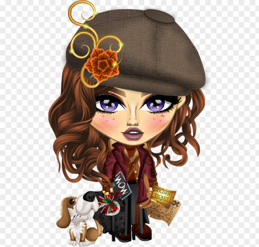 Doll Brown Hair Cartoon Character PNG