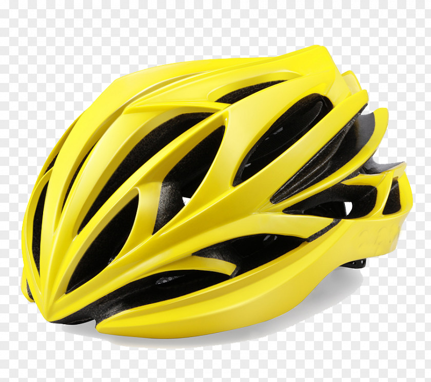 Bright Yellow Helmet Bicycle PNG
