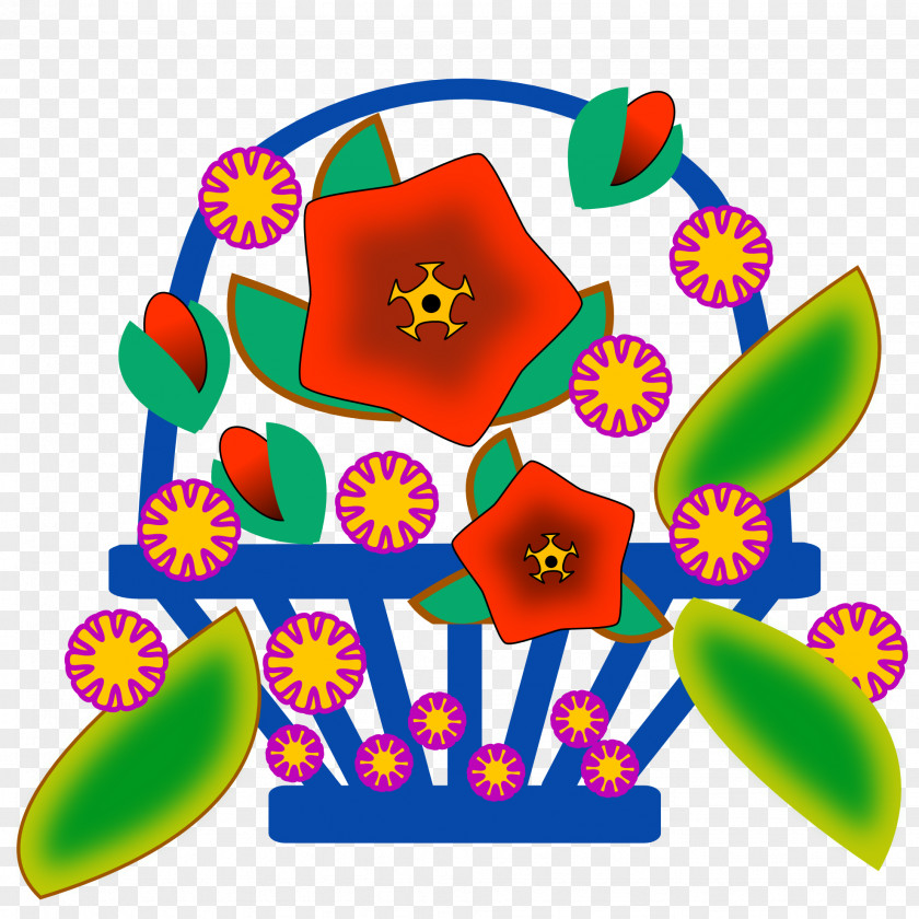 Flower Easter Basket Clip Art PNG