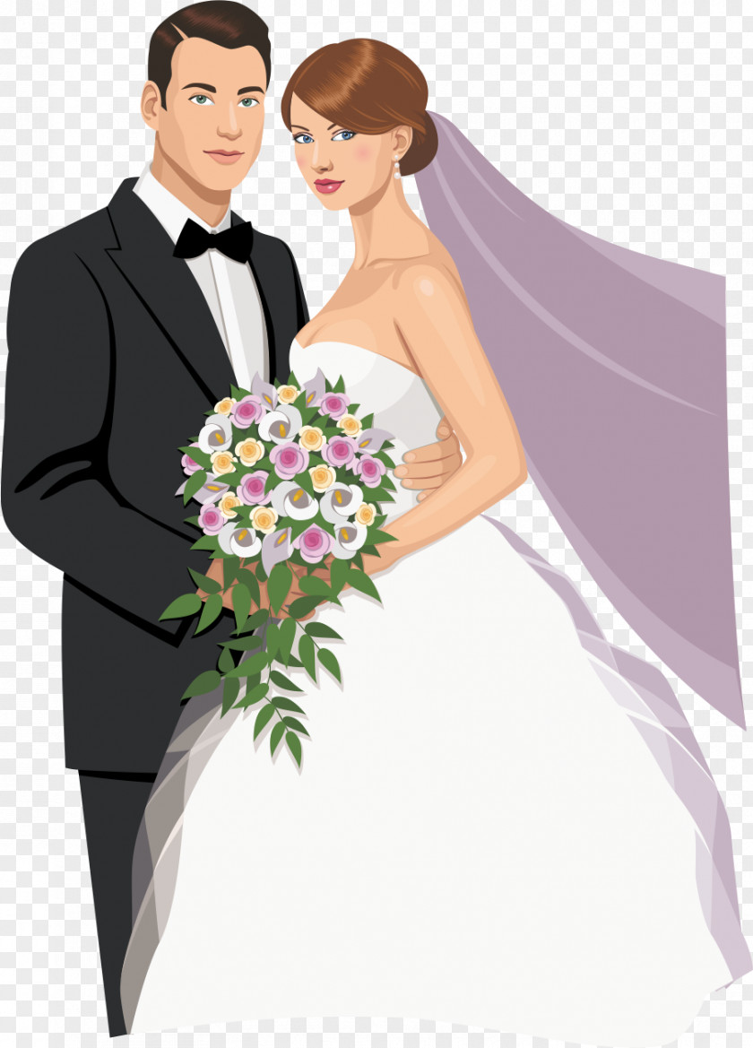 Wedding Comics Invitation Bridegroom Marriage PNG