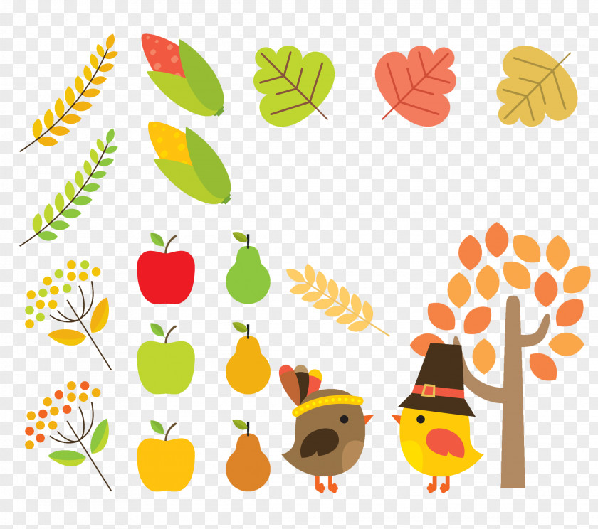 Autumn Harvest Collection Element Thanksgiving Party Icon PNG