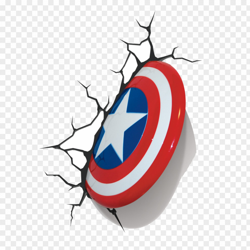 Homero Captain America's Shield Light Marvel Comics Wall PNG