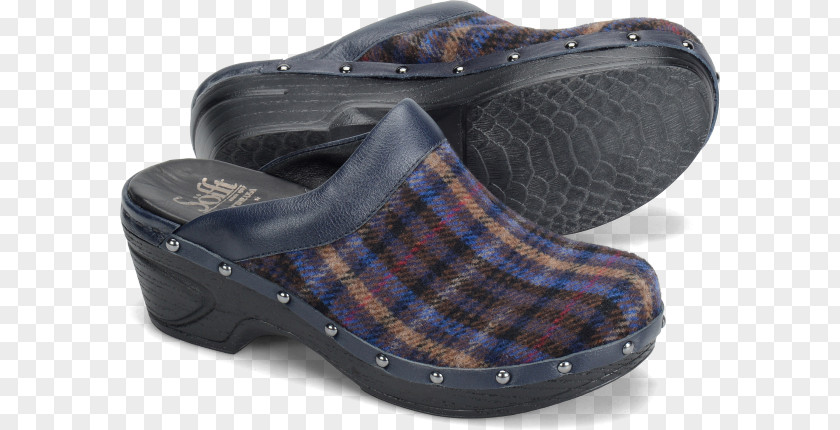 Plaid Fabric Clog Tartan Shoe Textile Blue PNG