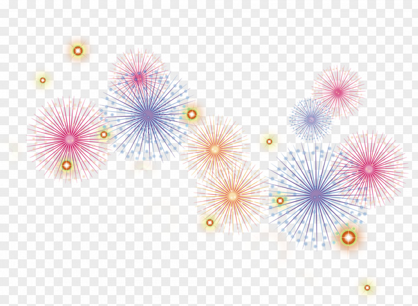 Colorful Dream Fireworks Effect Elements Petal Computer Pattern PNG