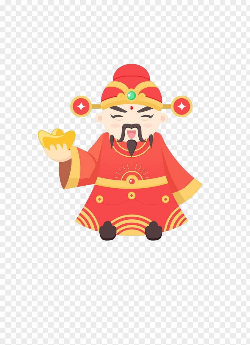God Of Wealth Caishen Chinese New Year Hat PNG