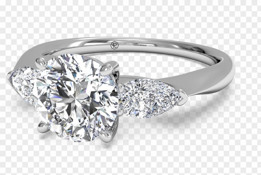 Platinum Ring Engagement Wedding Diamond Cut PNG