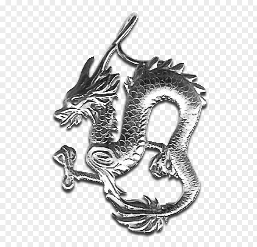 Silver Dragon Body Jewellery Charms & Pendants PNG