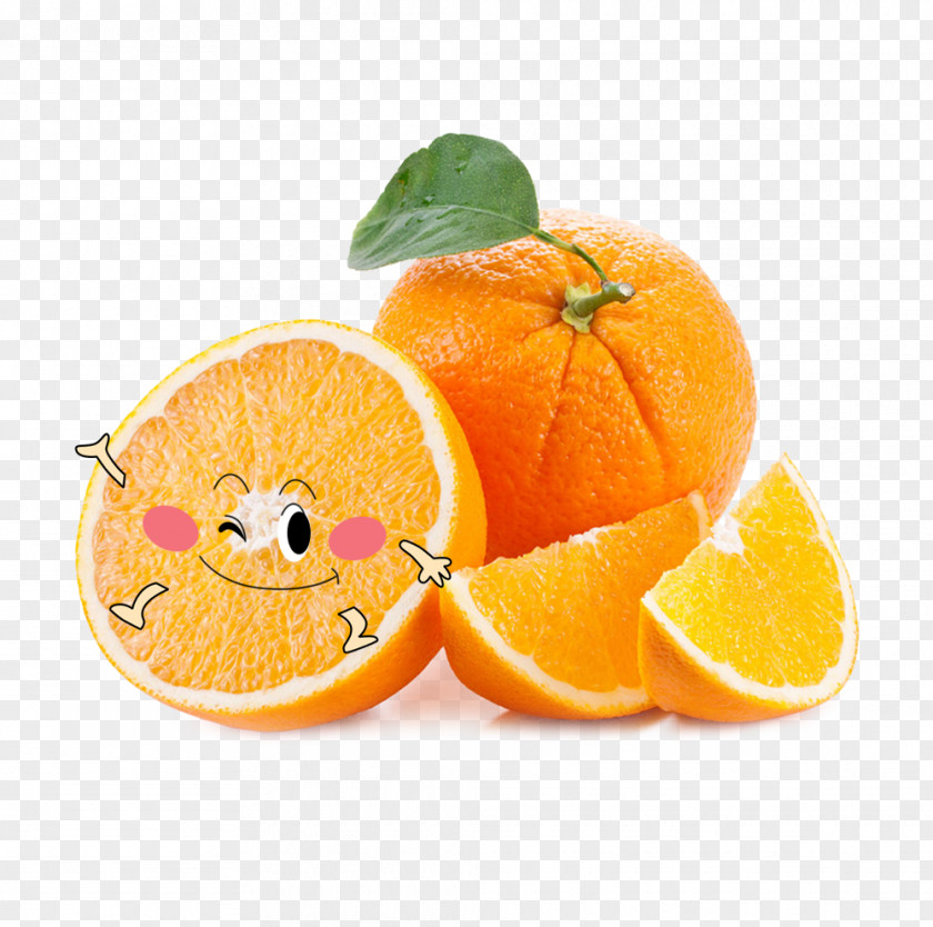 Cute Cartoon Smiley Face Orange Juice Food Vitamin C PNG