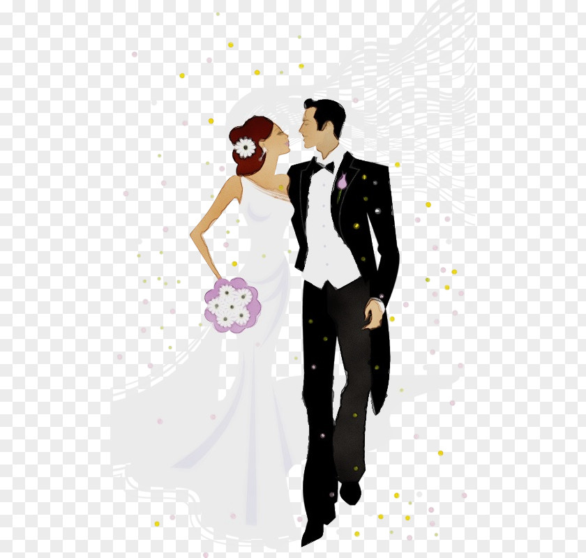 Holding Hands Style Bride And Groom Cartoon PNG