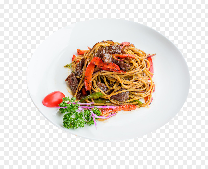 Black Pepper Beef Flavor Chow Mein Singapore-style Noodles Spaghetti Alla Puttanesca Chinese Yakisoba PNG