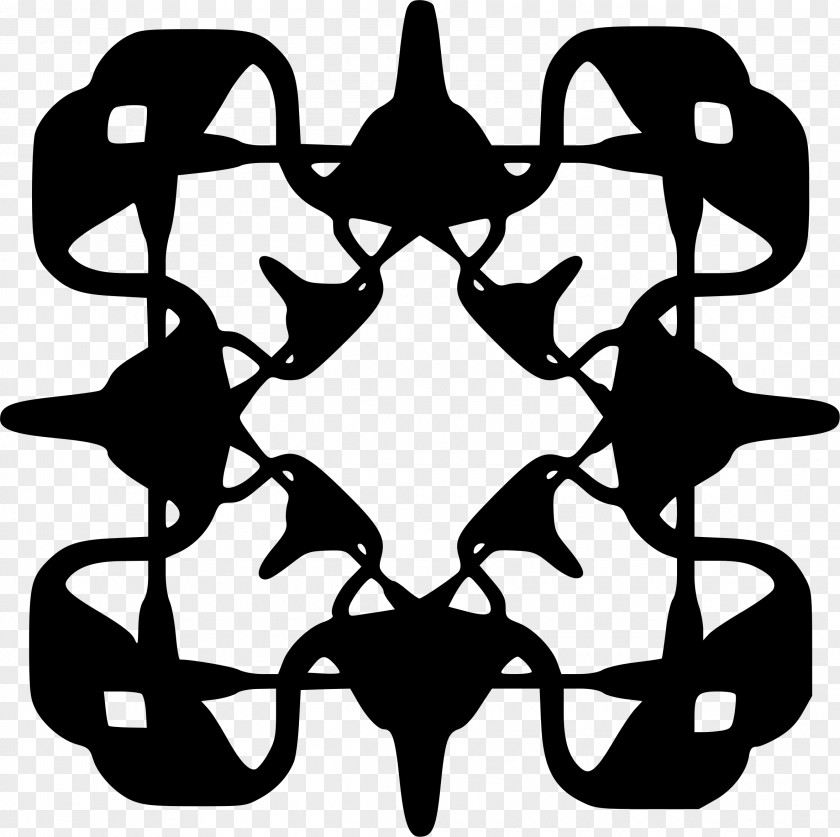 Geometric Black Motif Clip Art PNG
