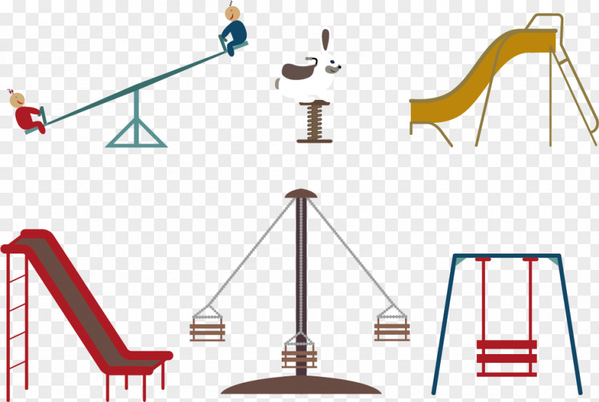 Vector Park Toys Seesaw Playground Slide Computer File PNG
