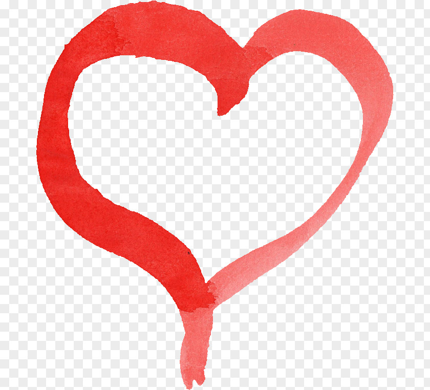Watercolor Heart Painting Clip Art PNG