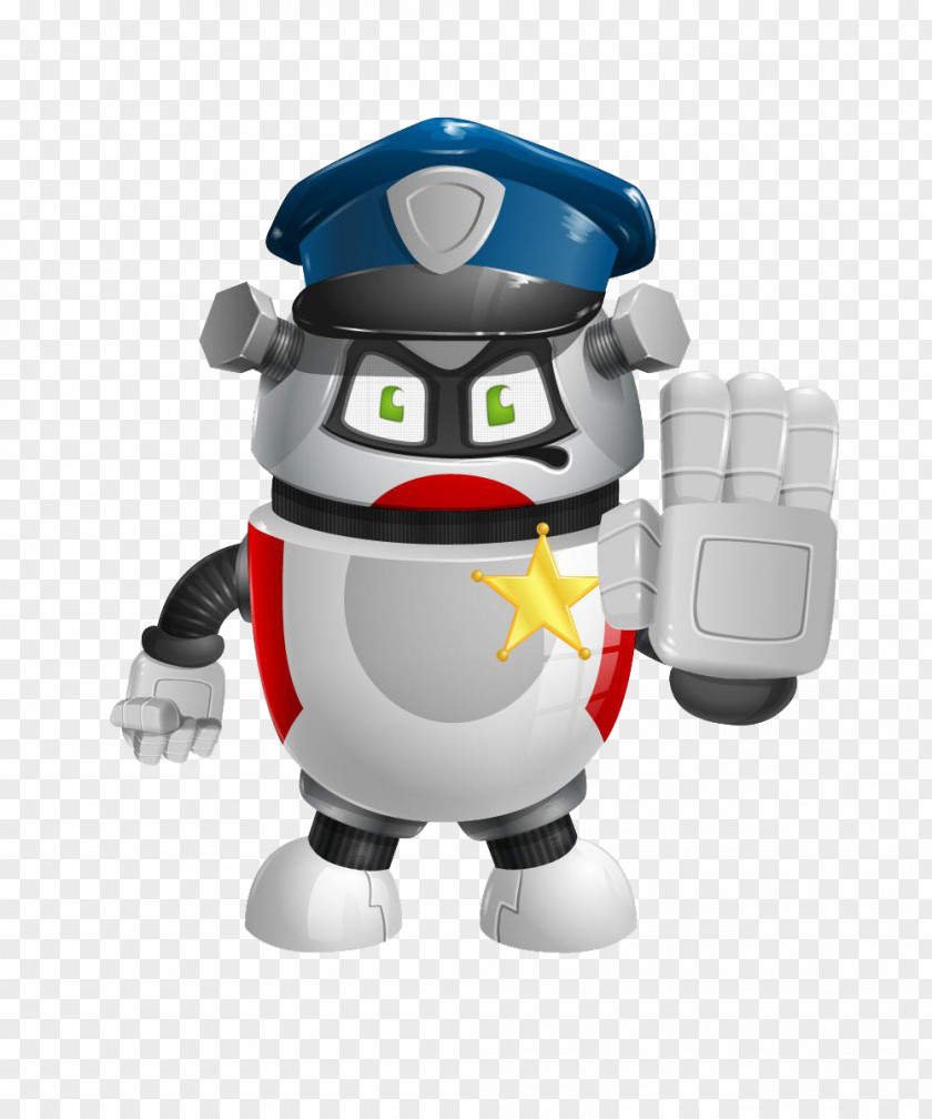 Cartoon Traffic Police Robot Robotic Pet PNG