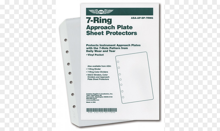 Sheet Pocket Approach Plate Punched Ring Binder 0506147919 Aircraft PNG