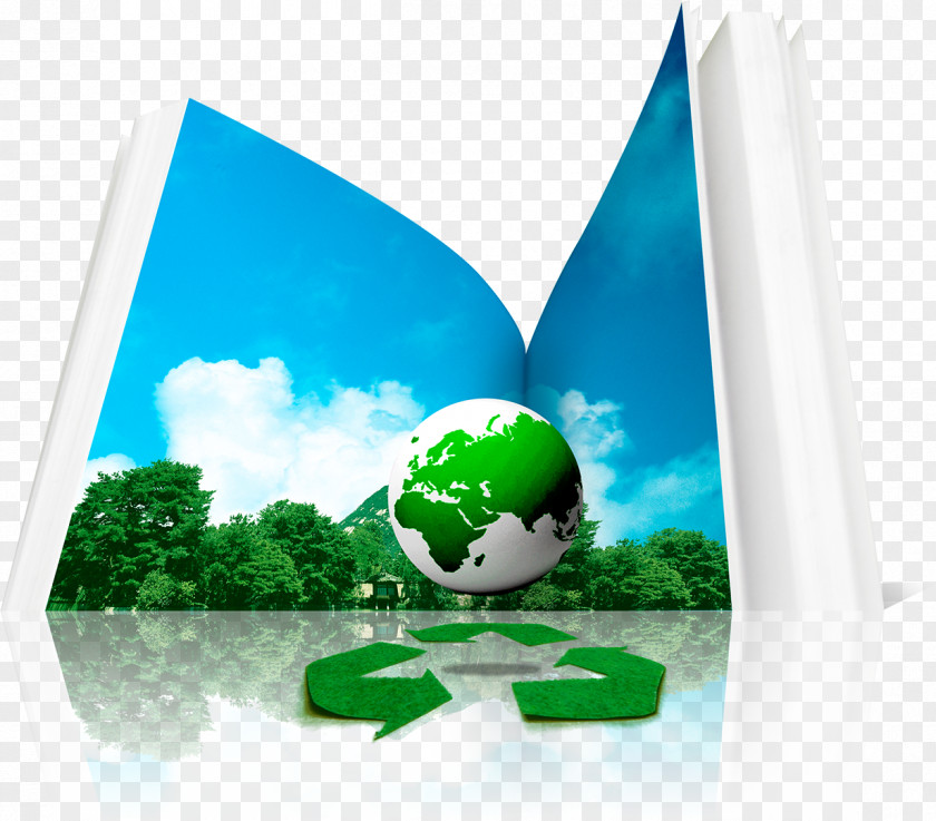 Book Environmental Protection Natural Environment Green Energy Poster PNG