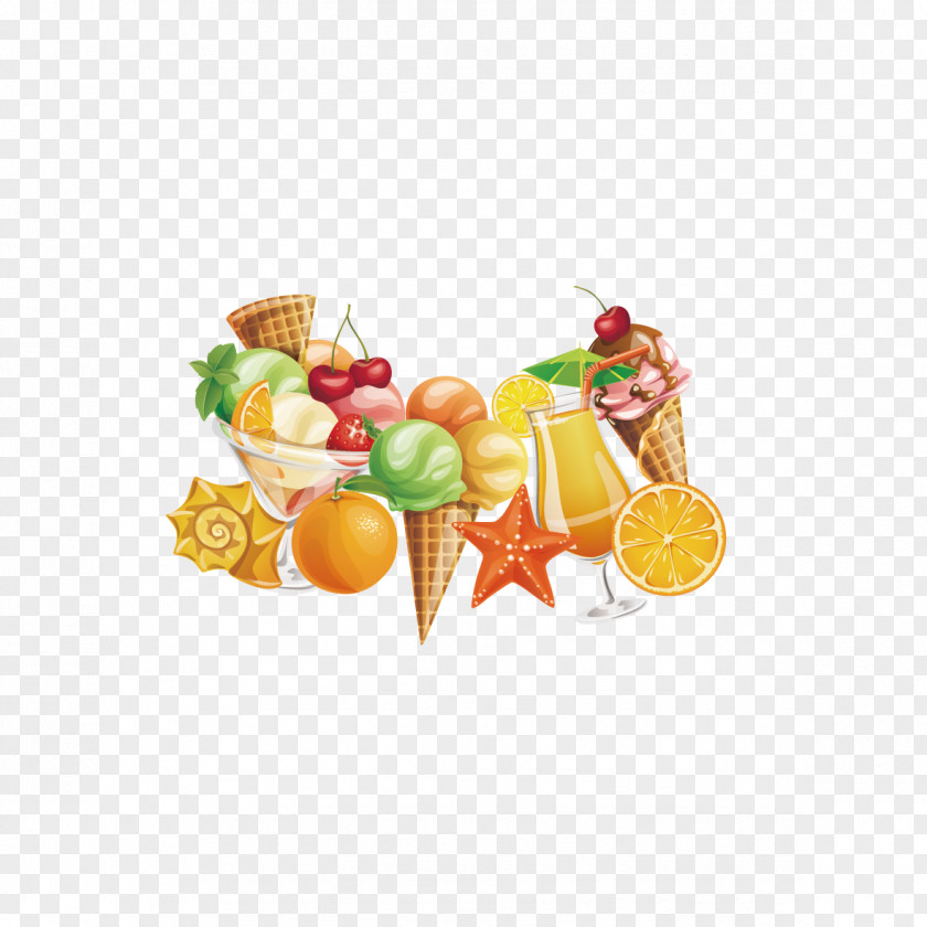 Creative Juices Ice Cream Pattern Juice Fruit Vegetarian Cuisine PNG