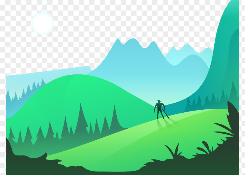 Vector Mountain Background Euclidean Illustration PNG