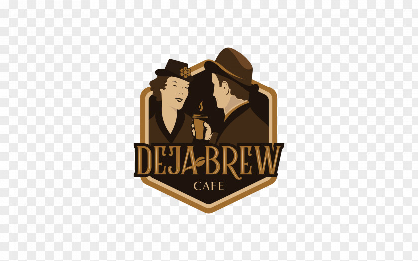 Deja Brew Coffee Logo Graphic Design Cafe Brand PNG