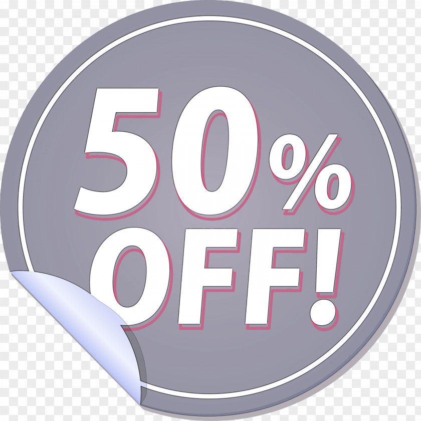 Discount Tag With 50% Off Label PNG