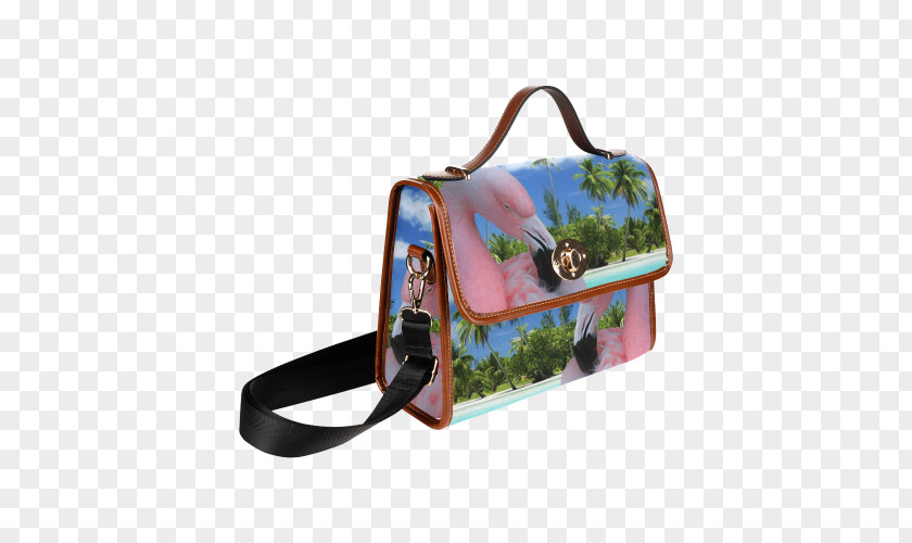 Flamingo Printing Canvas Pocket Handbag Art PNG