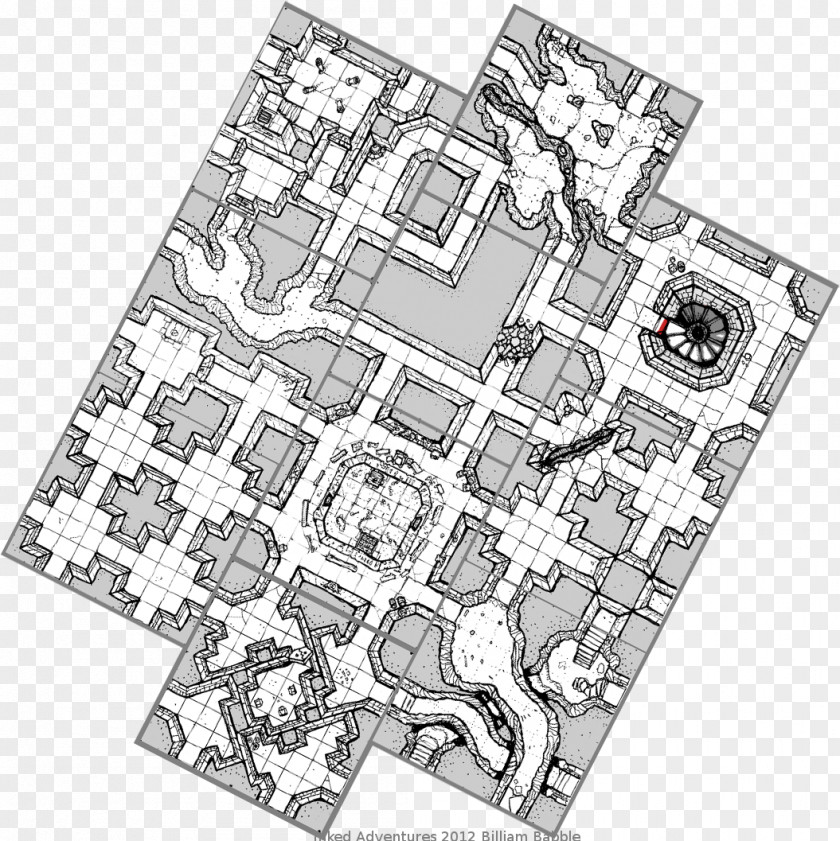 Hand Drawn Single Room Dormitory Tile Dungeon Crawl Dungeons & Dragons Game Map PNG