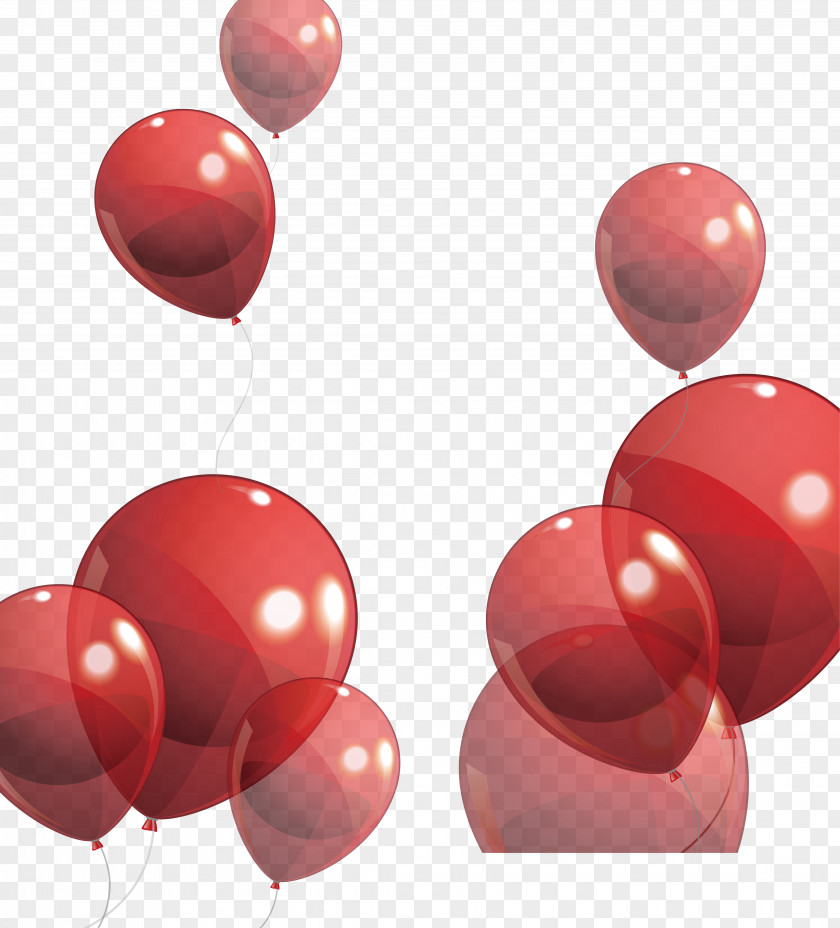 Red Transparent Balloons Balloon Birthday Illustration PNG