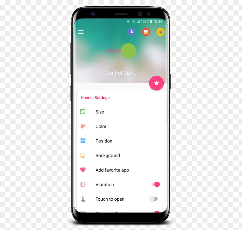 Android Control Center Screenshot PNG