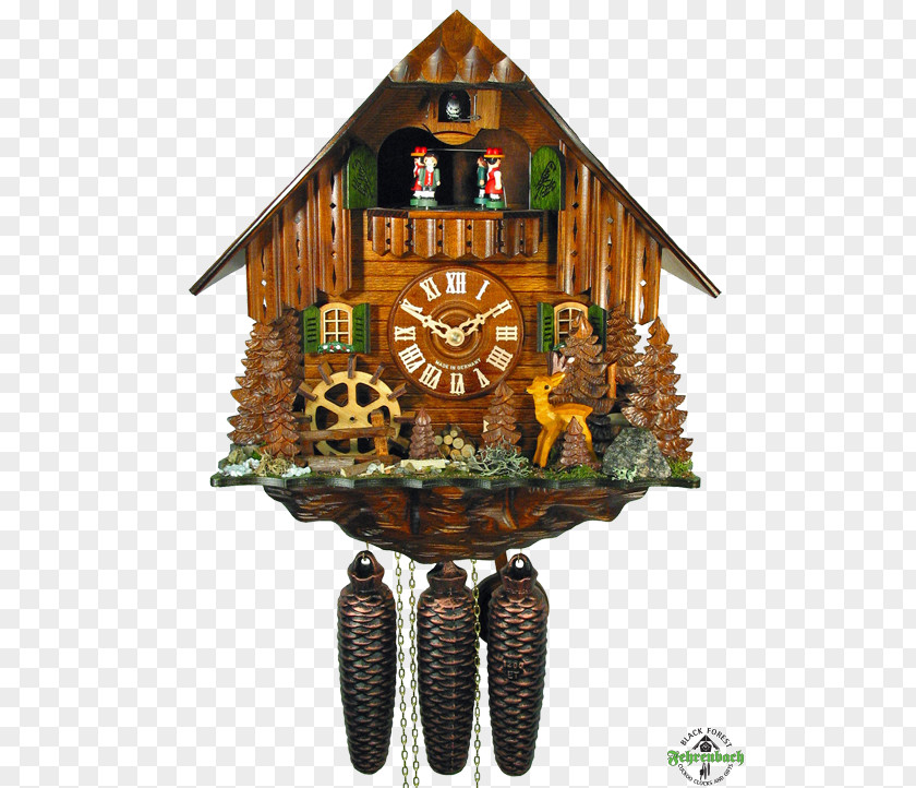 Clock Cuckoo Movement Swiss Chalet Style PNG