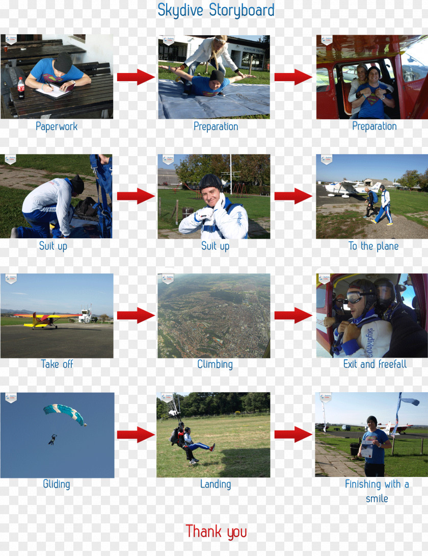 Parachute Parachuting Storyboard Tandem Skydiving PNG