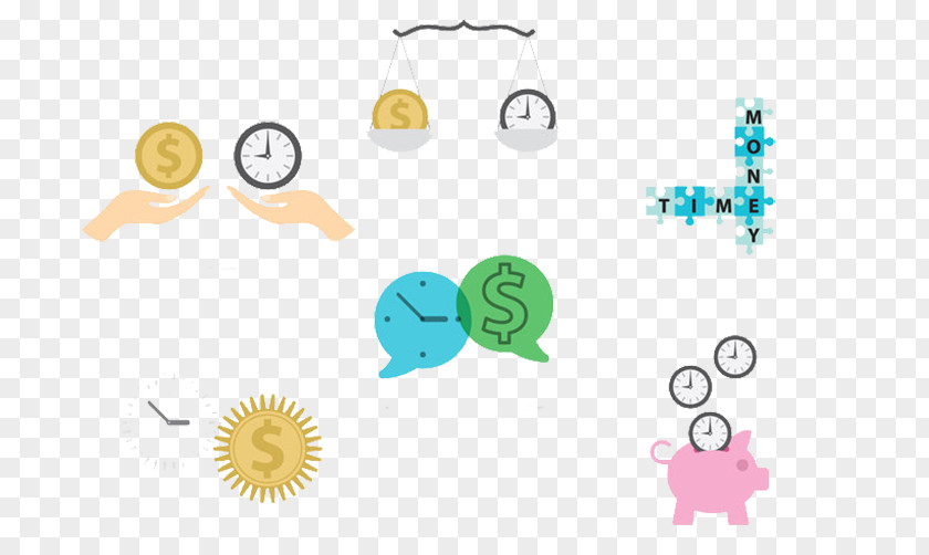 The Balance Of Time And Money Piggy Bank Paper Yellow Clip Art PNG